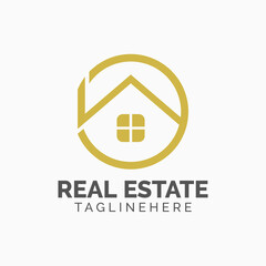 Logo template real estate, apartment, condo, house, rental, business. brand, branding, logotype, company, corporate, identity. Clean, modern and elegant style design
