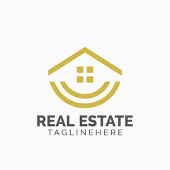 Logo template real estate, apartment, condo, house, rental, business. brand, branding, logotype, company, corporate, identity. Clean, modern and elegant style design