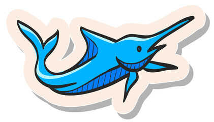 Hand drawn sticker style icon Fish