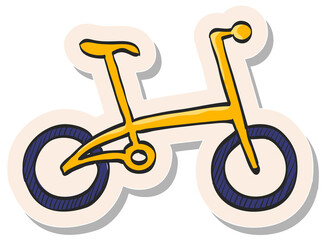 Hand drawn sticker style icon Folding bicycle