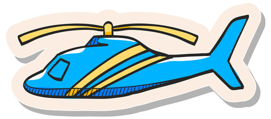 Hand drawn sticker style icon Helicopter