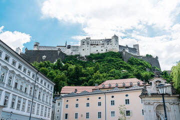 Antique building view in Old Town Salzburg, Austria