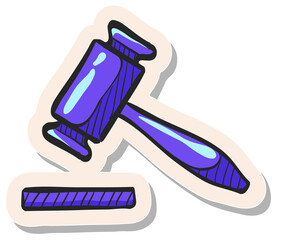 Hand drawn sticker style icon Wood hammer