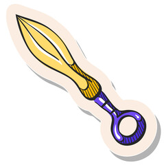 Hand drawn sticker style icon Knife