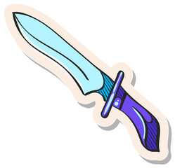 Hand drawn sticker style icon Knife