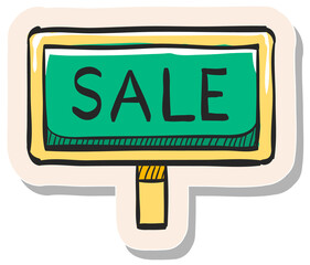 Hand drawn sticker style icon Sale sign