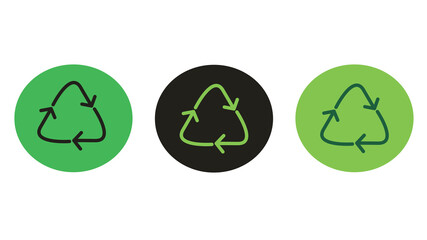 Recycle Logo. Icons set. Vector illustration isolated on white background