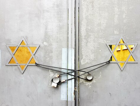 Low Angle View On Door Of A Synagogue