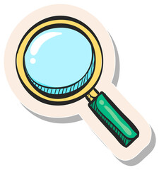 Hand drawn sticker style icon Magnifier