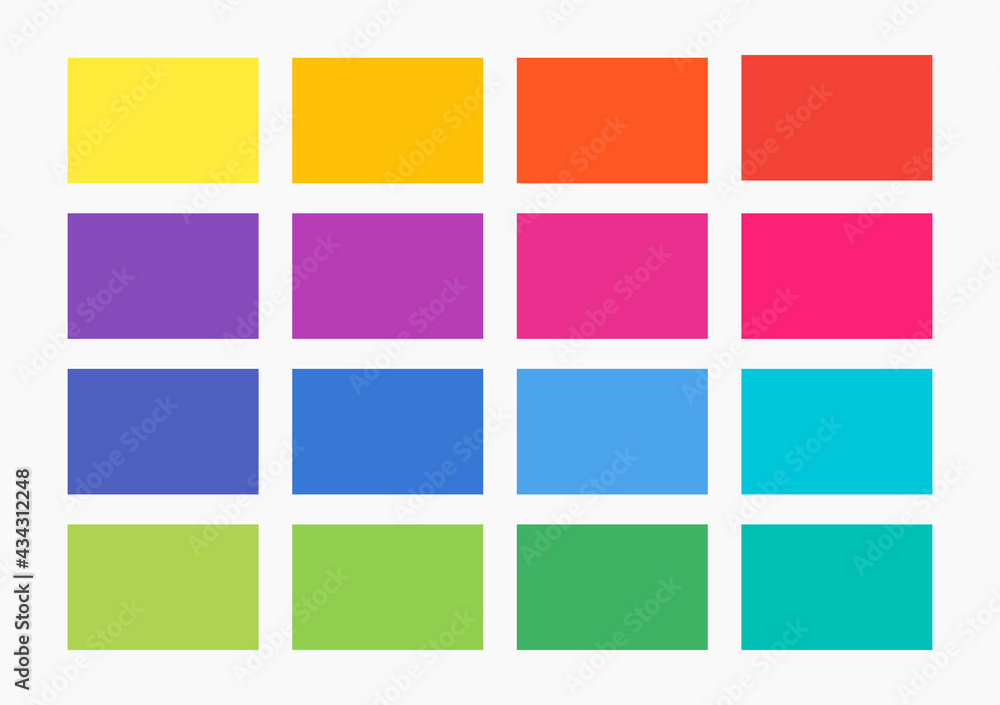 Canvas Prints colors palette, flat design color set squares.