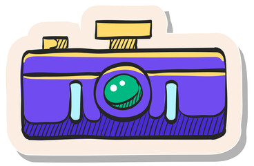 Hand drawn sticker style icon Panorama camera