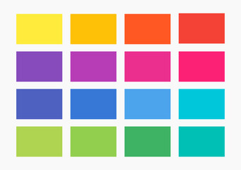 Colors palette, flat design color set squares.