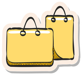 Hand drawn sticker style icon Shopping bags