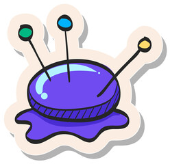 Hand drawn sticker style icon Pinchusion