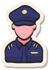 Hand drawn sticker style icon PIlot avatar