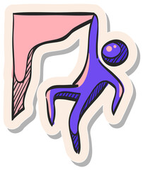 Hand drawn sticker style icon Rock climbing