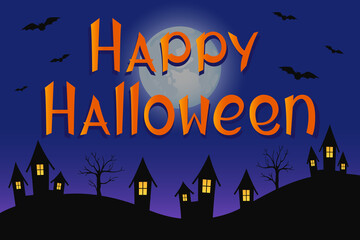 Happy Halloween poster. Vector illustration.