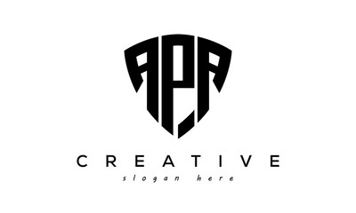 APA letter creative logo with shield	 - obrazy, fototapety, plakaty