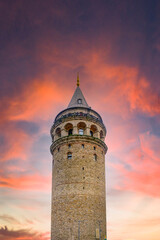 Fototapeta premium Golden Horn against Galata tower, Istanbul, Turkey 