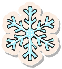 Hand drawn sticker style icon Snowflake