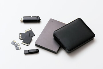 Storage devices, pendrive, memory cards, hard disk