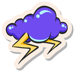 Hand drawn sticker style icon Weather overcast storm