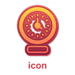 Gold Clock icon isolated on white background. Time symbol. Vector