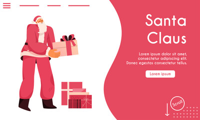 Vector landing page of Santa Claus concept
