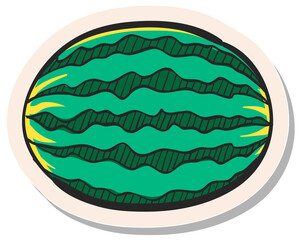 Hand drawn sticker style icon Water melon