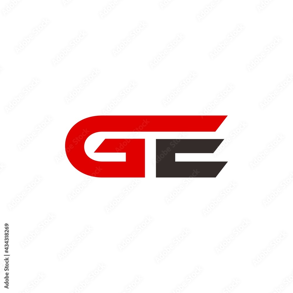 Wall mural ge initial letter, modern logo design template vector