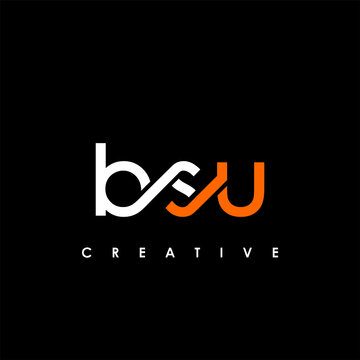 BSU Letter Initial Logo Design Template Vector Illustration