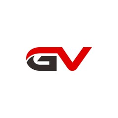 GV initial letter, modern logo design template vector