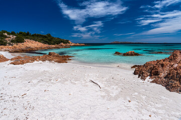 Fototapeta na wymiar Emerald sea in the Principe beach, Costa Smeralda, Olbia, Arzachena - Sardinia
