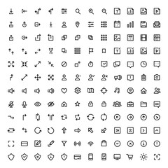 Thin line editable stroke pixel perfect ui icons