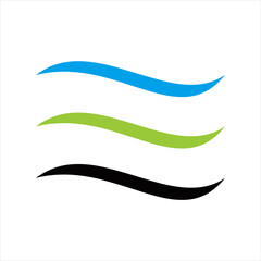 Set Wave Swoosh Logo Template vector	