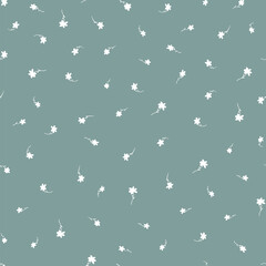 Cute hand drawn floral seamless pattern, flower meadow background, great for textiles, banners, wallpapers, vector design