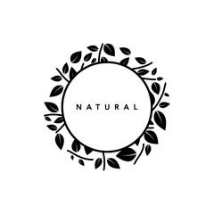 Vector templates of abstract green leaf logo designs - for medical, yoga, spa classes, beauty. Circles made with Vector leave