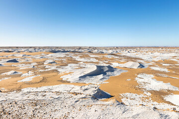 Awesome White Desert on the blue sky background.