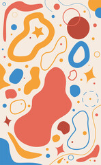 Abstract colorful geometric background. Set of bright different shapes.Modern creative template. Stylish vector poster