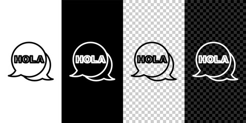 Set line Hola icon isolated on black and white, transparent background. Vector © vector_v