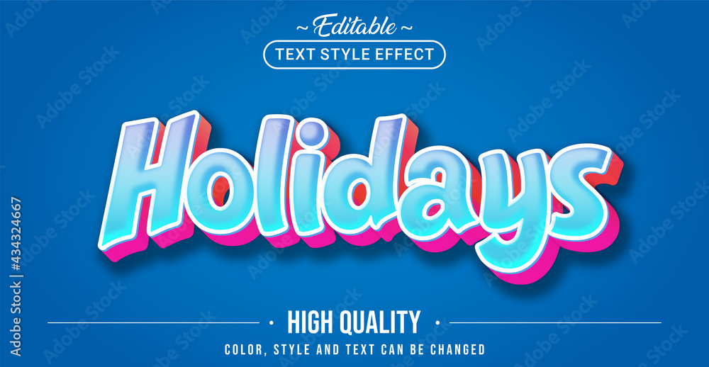 Poster editable text style effect - holidays text style theme.