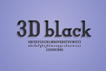 Modern slab serif font, original black alphabet, trendy uppercase and lowercase letters and numbers, vector illustration 10EPS