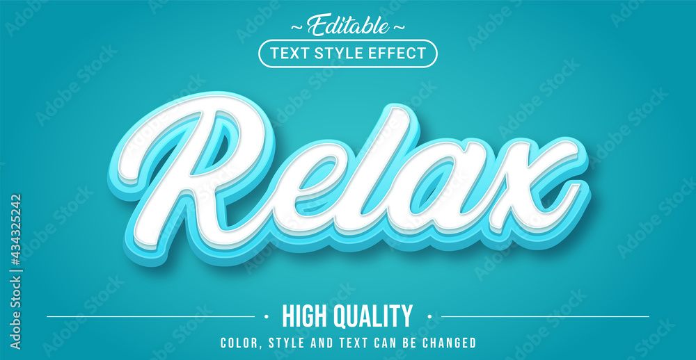 Poster Editable text style effect - Relax text style theme.