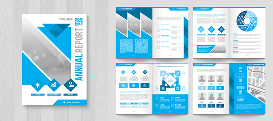 Corporate Annual Report with a cover. Brochure, Folder, Presentation, Leaflet. A4 format.