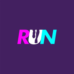 Run. Logo template.