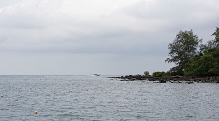 Boat sails to the island of Ko Kut in the Gulf of Thailand