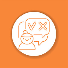 Decision-making color character glyph icon. Soft skills.