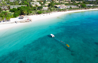 Tropical Sea. Amazing bird eyes view in Zanzibar
