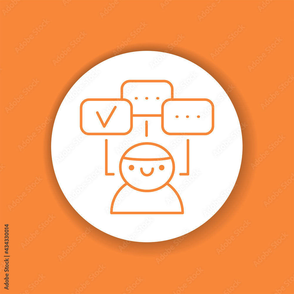 Poster multitasking color glyph icon. soft skills.