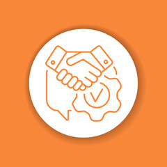 Cooperation color glyph icon. Soft skills.